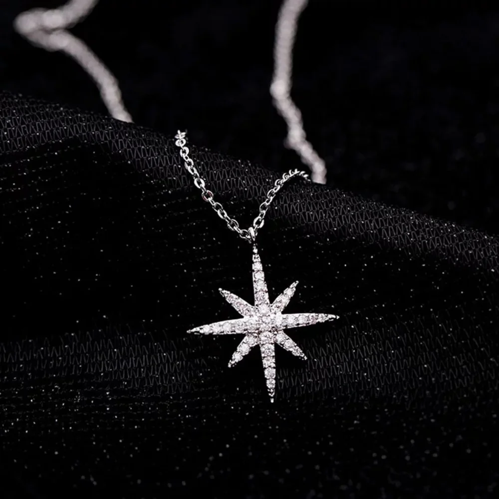 COPY - New Silver Star Diamond Necklace - Picture 1 of 3